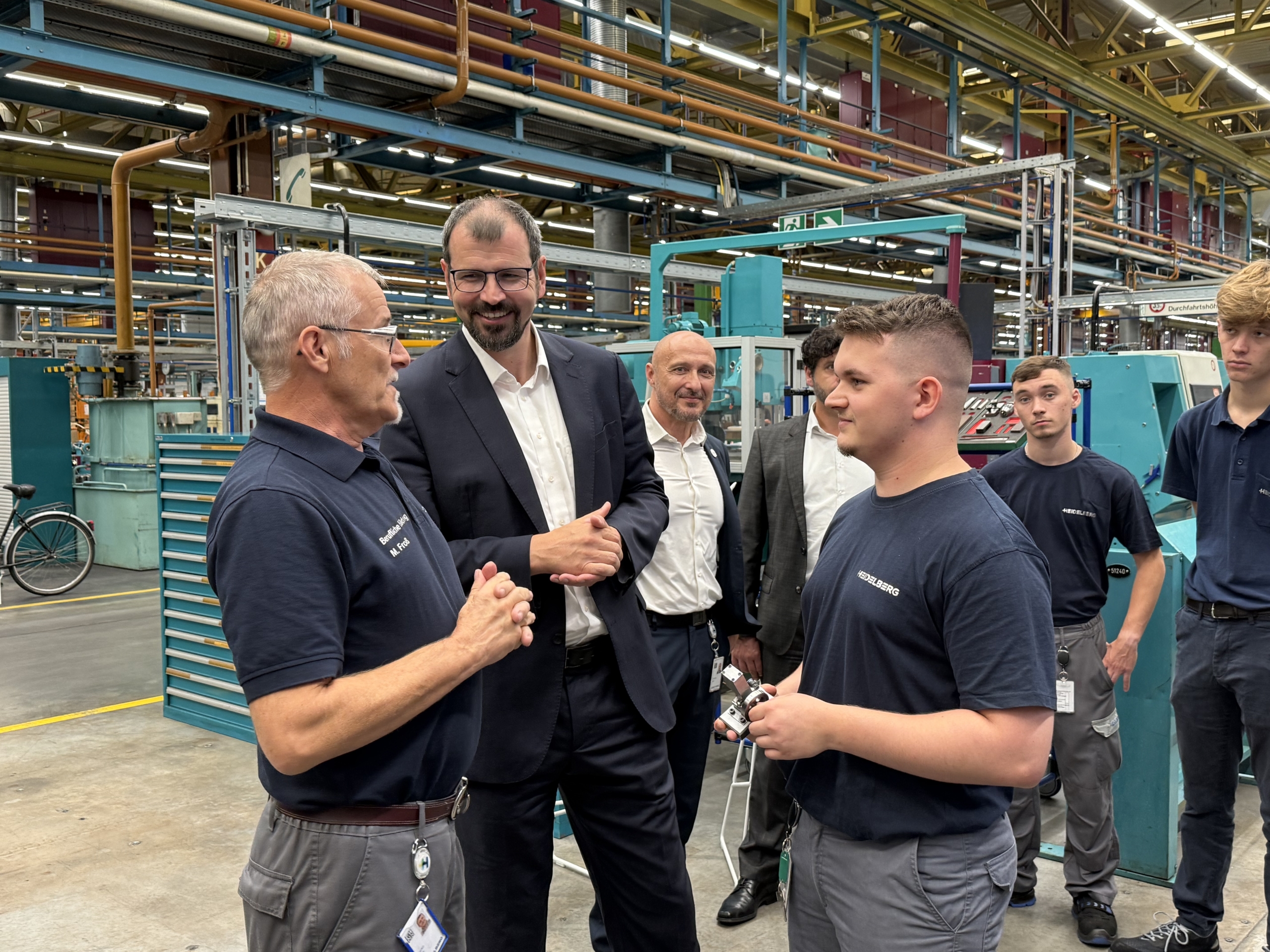 Ministerbesuch bei Heidelberger Druckmaschinen AG