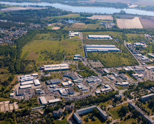 Luftbild vom Industrie- und Gewerbegebiet Hohenstücken