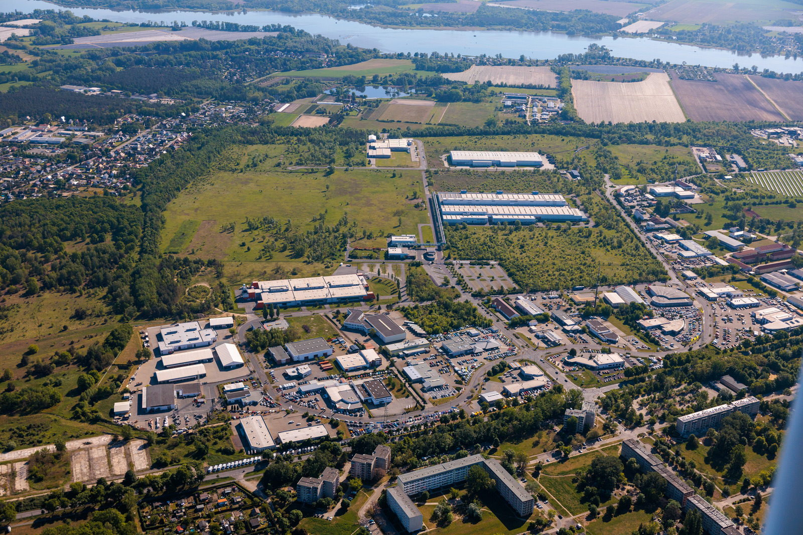 Luftbild vom Industrie- und Gewerbegebiet Hohenstücken