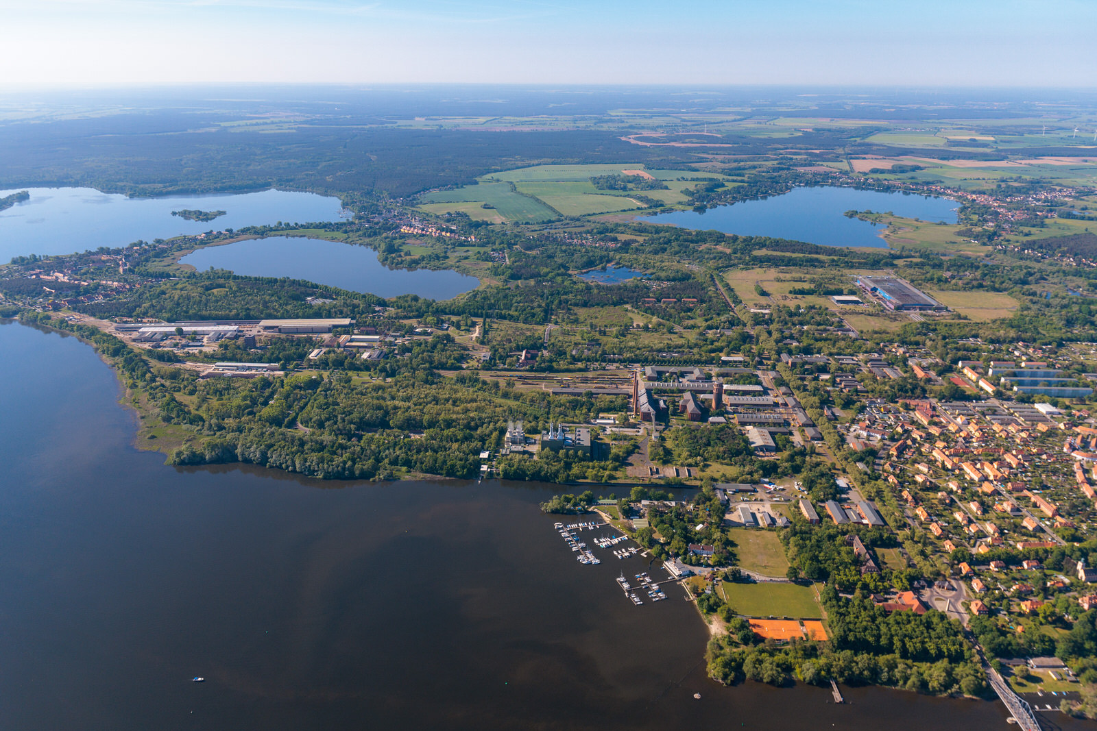 Luftbild vom Industrie- und Gewerbegebiet Kirchmöser
