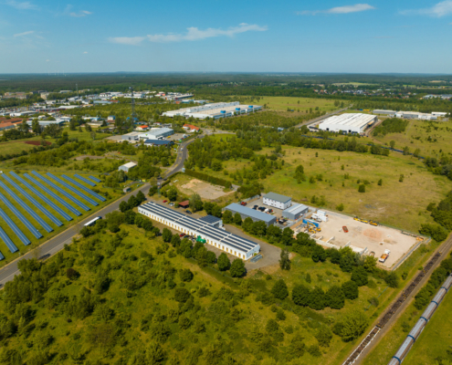 Luftbild vom Industrie- und Gewerbegebiet Hohenstücken