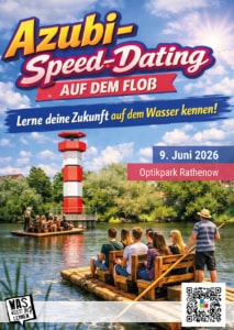 Flyer_ASD_Floss_2026_Postkartenformat Flyer für das Azubi-Speed-Dating auf dem Floß