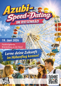 Flyer_ASD_Riesenrad_2026_Postkartenformat Flyer für das Azubi-Speed-Dating im Riesenrad