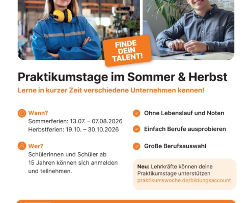 Flyer der Praktikumswoche Westbrandenburg 2026