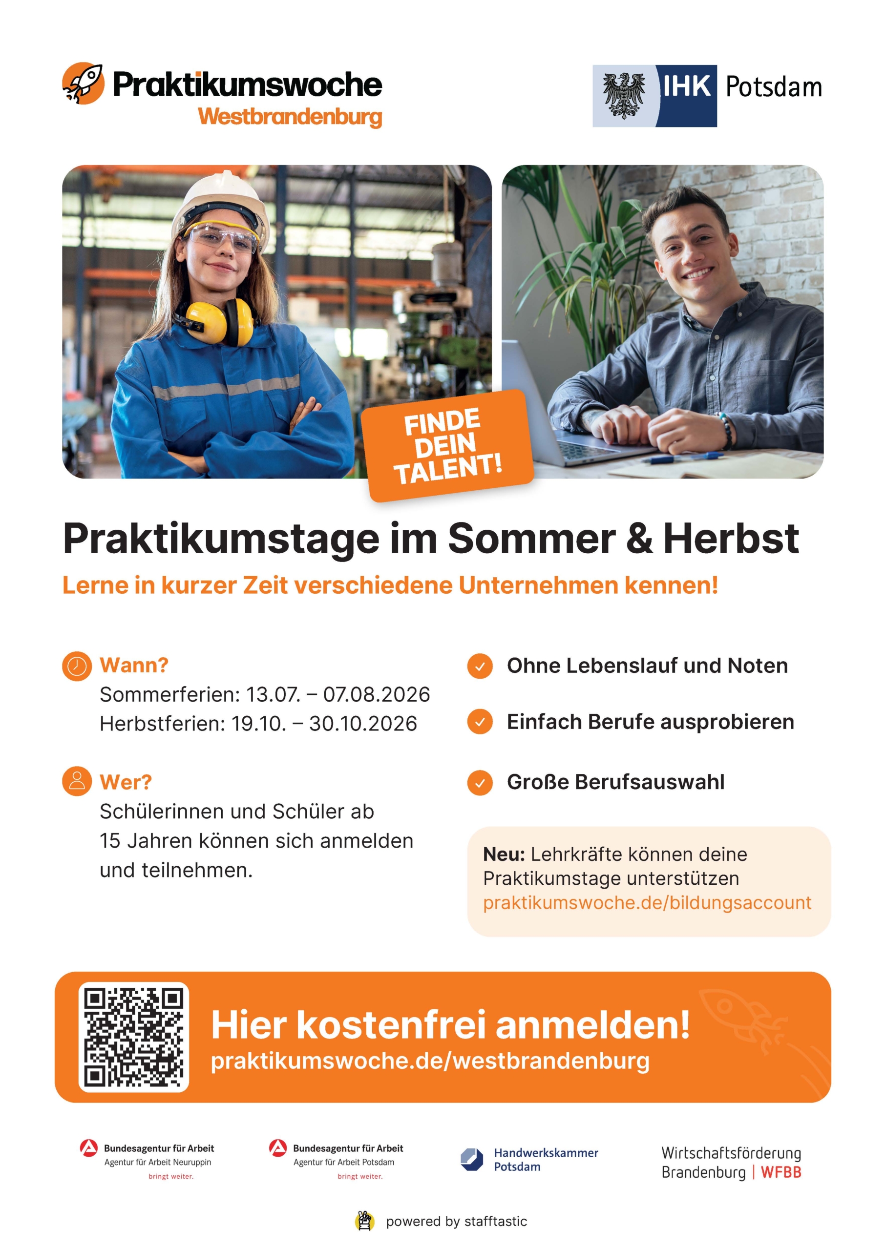 Flyer der Praktikumswoche Westbrandenburg 2026