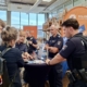 Gespräch mit der Polizei auf dem 26. Berufemarkt Westbrandenburg